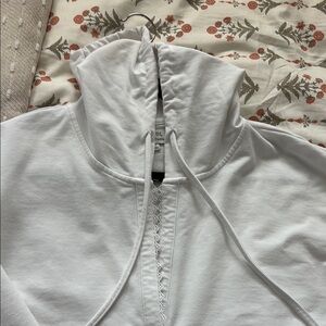 NYDJ White Hoodie with Lace Detail